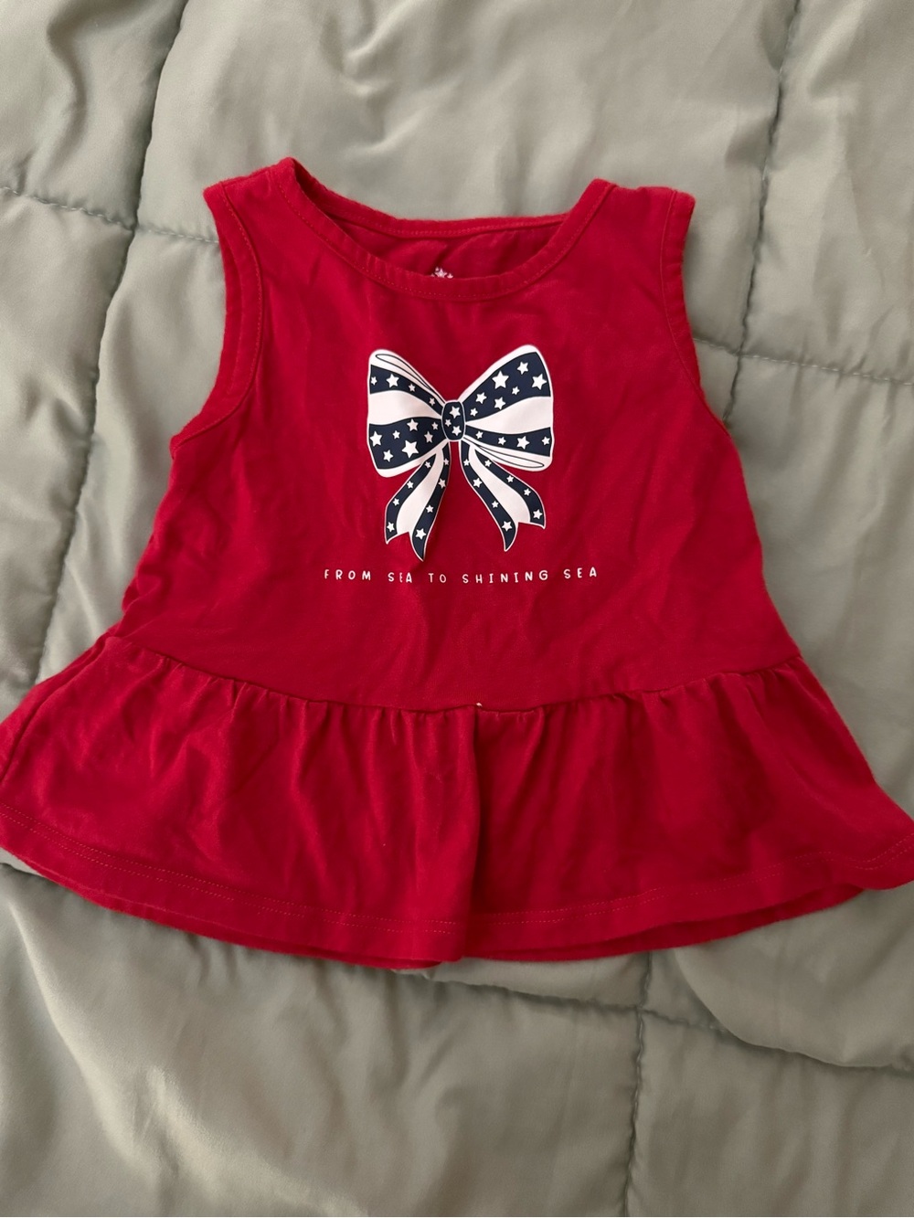 Girls Red Bow Peplum Tank Top